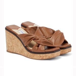 Jimmy Choo Narisa 90 leather wedge sandals